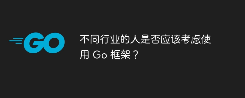 不同行业的人是否应该考虑使用 Go 框架？