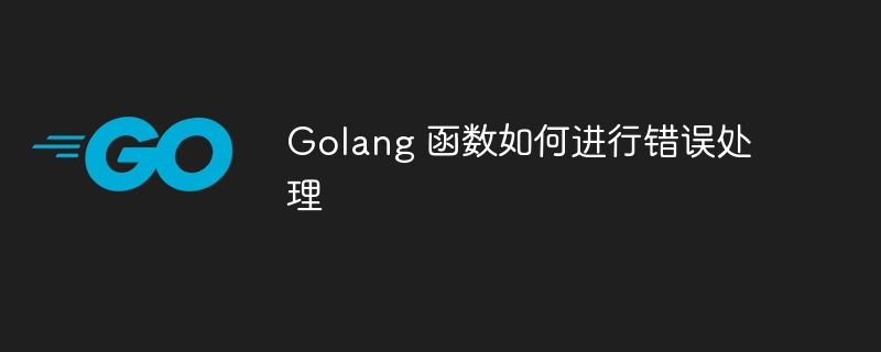 Golang 函数如何进行错误处理