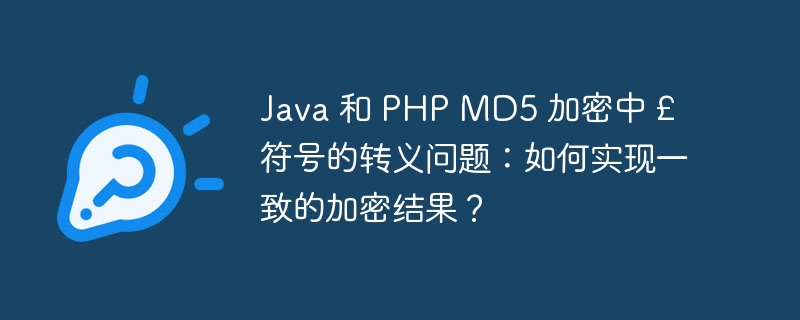 Java 和 PHP MD5 加密中 £ 符号的转义问题：如何实现一致的加密结果？