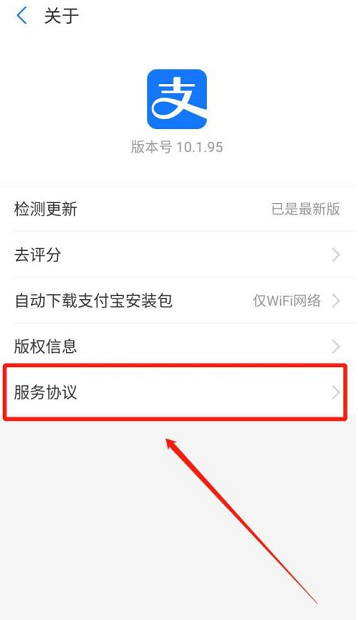 支付宝怎么查看服务协议 支付宝查看服务协议的方法