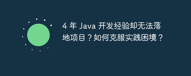 4 年 Java 开发经验却无法落地项目？如何克服实践困境？