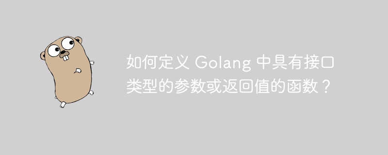 如何定义 Golang 中具有接口类型的参数或返回值的函数？