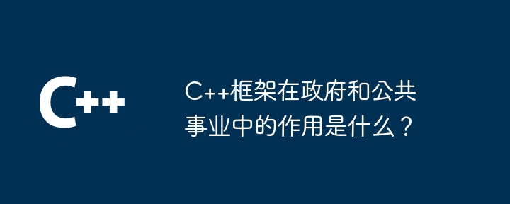 C++框架在政府和公共事业中的作用是什么？