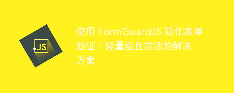 使用 FormGuardJS 简化表单验证：轻量级且灵活的解决方案