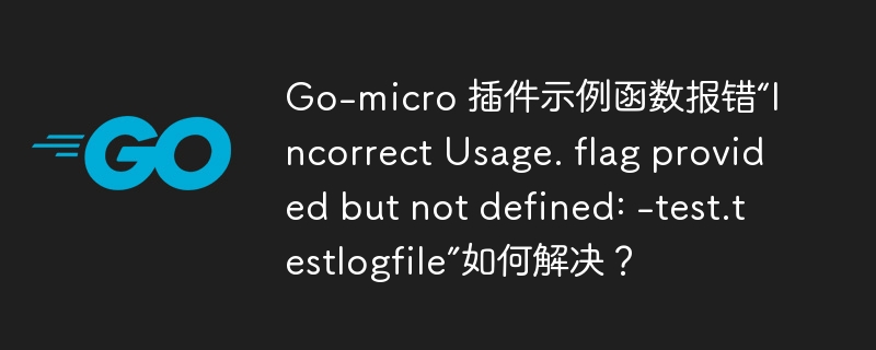 Go-micro 插件示例函数报错“Incorrect Usage. flag provided but not defined: -test.testlogfile”如何解决？ 
