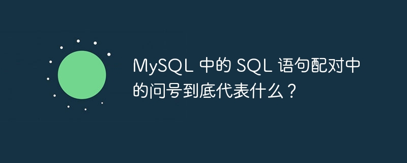 MySQL 中的 SQL 语句配对中的问号到底代表什么？