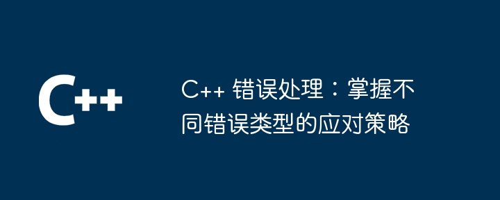 C++ 错误处理：掌握不同错误类型的应对策略