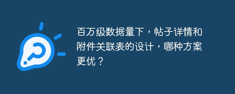 百万级数据量下，帖子详情和附件关联表的设计，哪种方案更优？