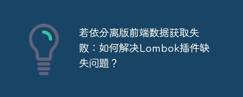 若依分离版前端数据获取失败：如何解决Lombok插件缺失问题？
