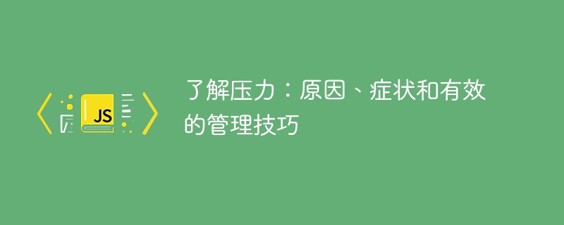 了解压力：原因、症状和有效的管理技巧