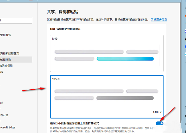 Edge浏览器复制粘贴格式为纯文本怎么设置 