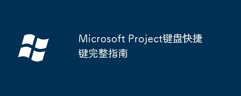 Microsoft Project键盘快捷键完整指南