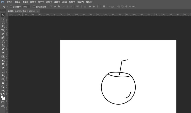 ps怎么画椰子简笔画图形 ps椰子汁图标的设计方法