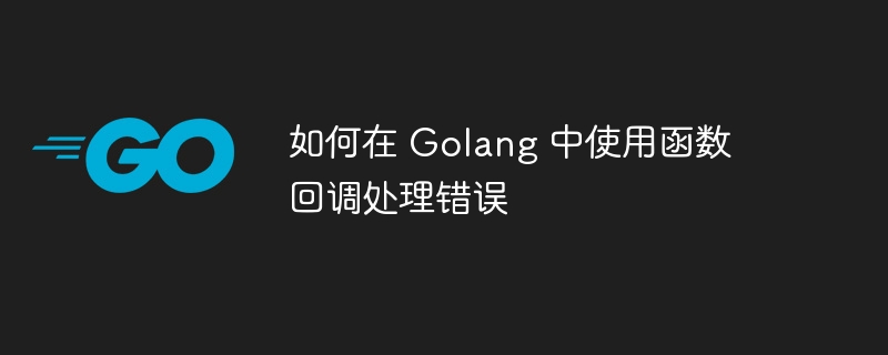 如何在 Golang 中使用函数回调处理错误