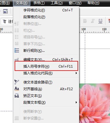 CorelDraw X4怎么插入特殊字符 CorelDraw X4插入特殊字符的方法