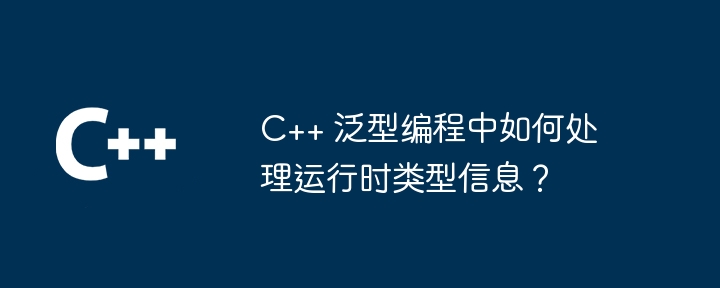 C++ 泛型编程中如何处理运行时类型信息？