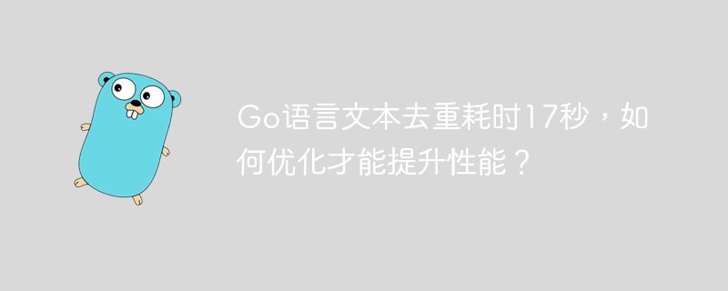 Go语言文本去重耗时17秒，如何优化才能提升性能？