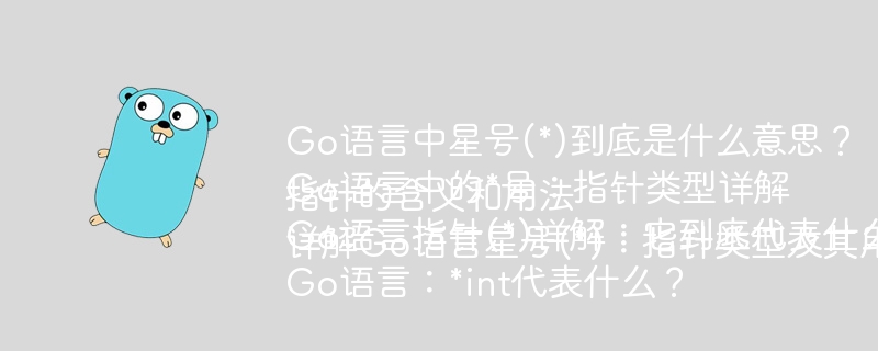 Go语言中星号(*)到底是什么意思？
Go语言中的*号：指针类型详解
Go语言指针(*)详解：它到底代表什么？
Go语言：*int代表什么？指针的含义和用法
详解Go语言星号(*)：指针类型及其用法