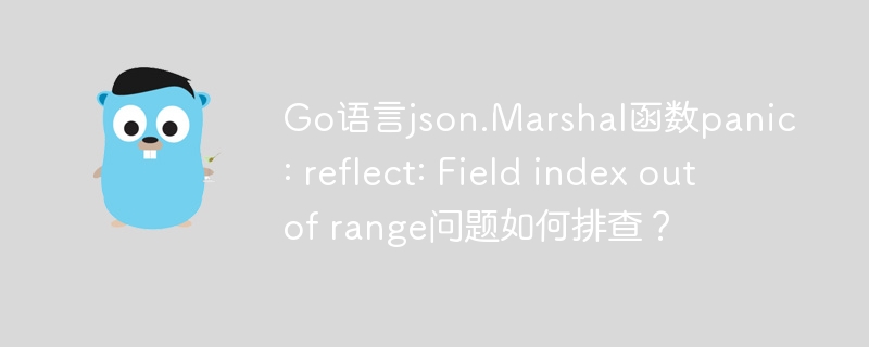 Go语言json.Marshal函数panic: reflect: Field index out of range问题如何排查？
