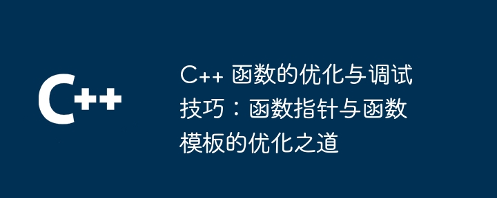 C++ 函数的优化与调试技巧：函数指针与函数模板的优化之道