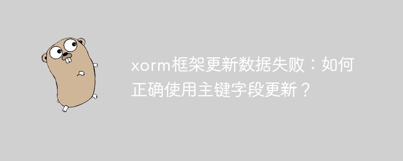 xorm框架更新数据失败：如何正确使用主键字段更新？