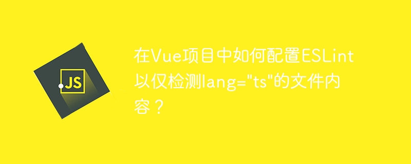 在Vue项目中配置ESLint仅检测带有`lang=