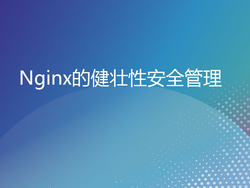 Nginx的健壮性安全管理