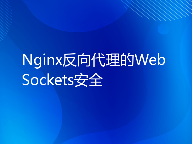 Nginx反向代理的WebSockets安全