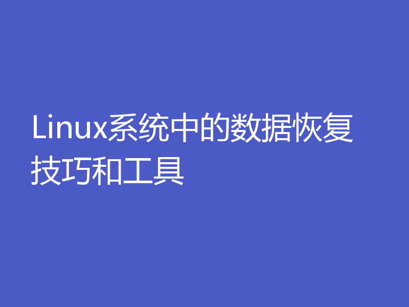 Linux系统中的数据恢复技巧和工具