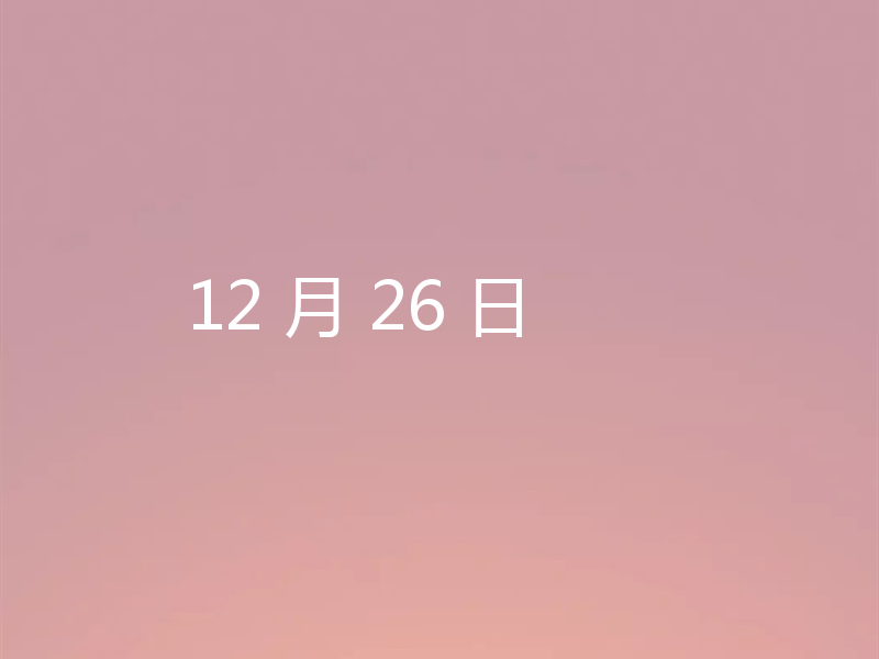 12 月 26 日