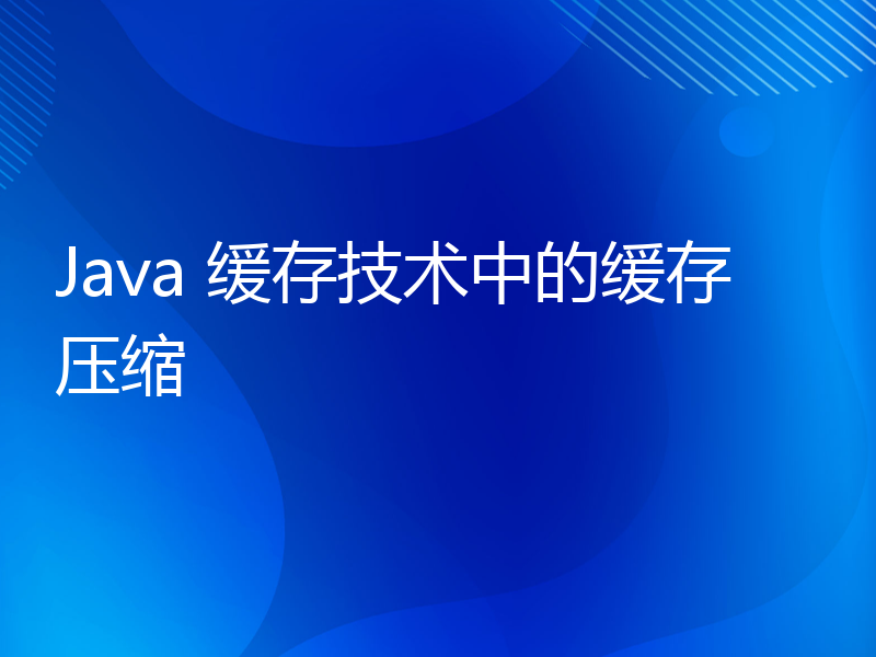 Java 缓存技术中的缓存压缩