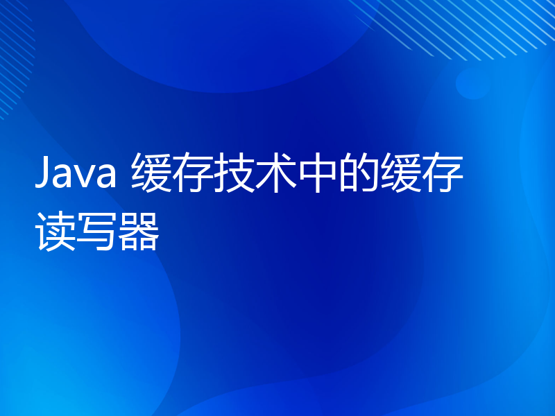 Java 缓存技术中的缓存读写器