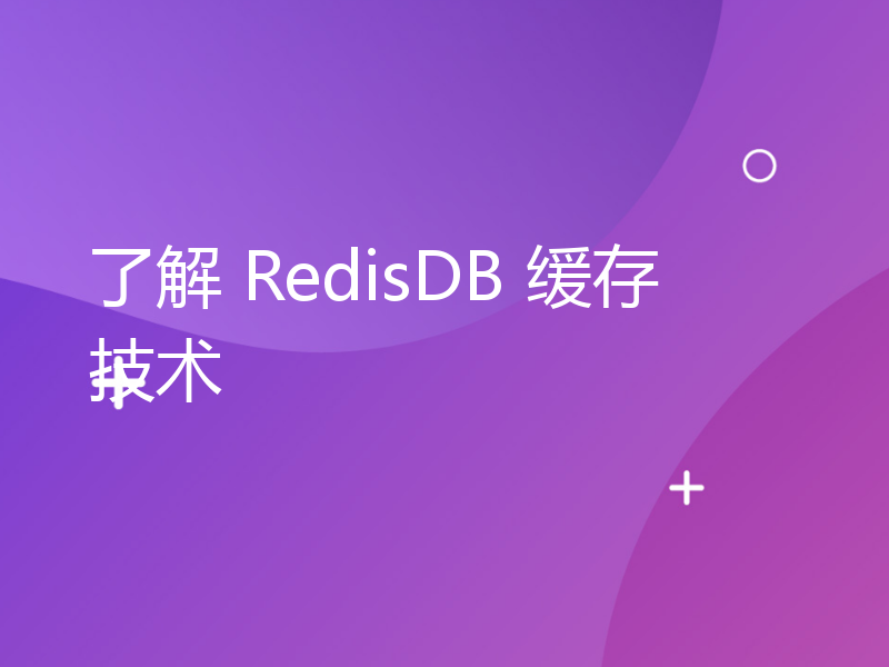 了解 RedisDB 缓存技术