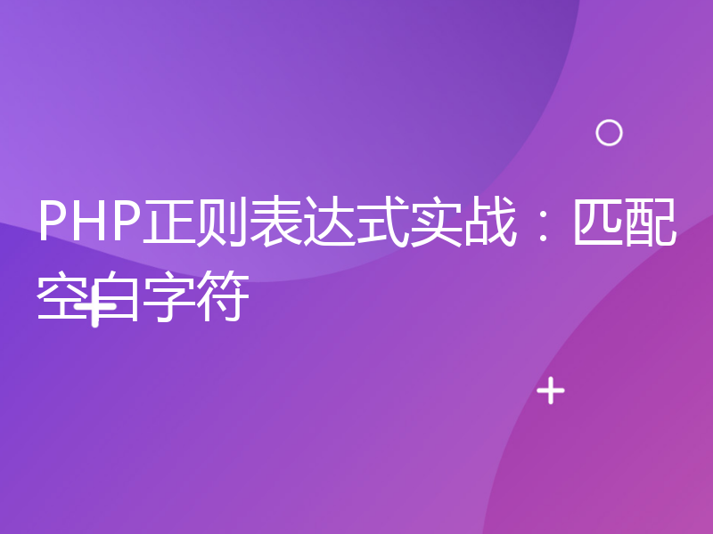 PHP正则表达式实战：匹配空白字符