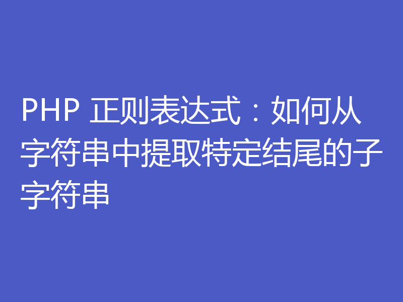 PHP 正则表达式：如何从字符串中提取特定结尾的子字符串