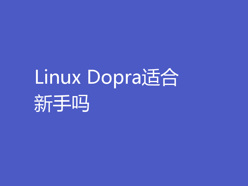 Linux Dopra适合新手吗