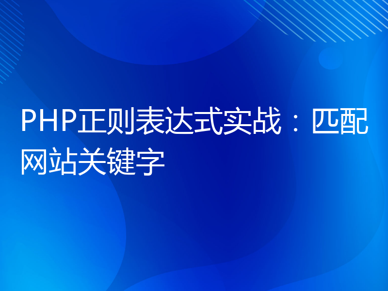 PHP正则表达式实战：匹配网站关键字