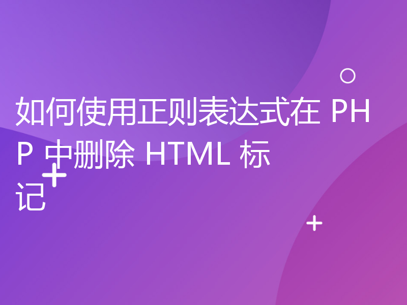 如何使用正则表达式在 PHP 中删除 HTML 标记