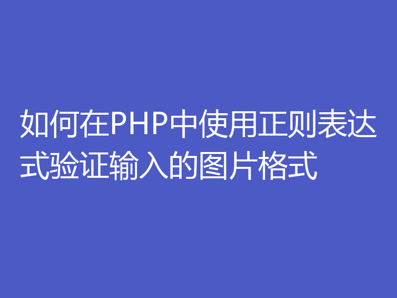 如何在PHP中使用正则表达式验证输入的图片格式