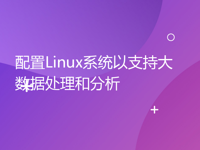 配置Linux系统以支持大数据处理和分析