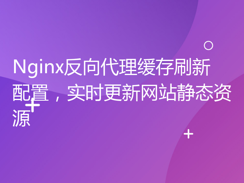 Nginx反向代理缓存刷新配置，实时更新网站静态资源