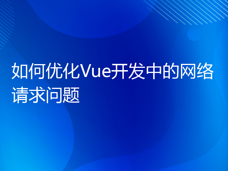 如何优化Vue开发中的网络请求问题