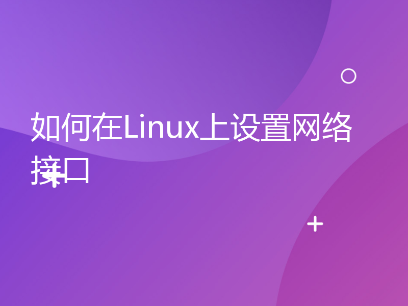 如何在Linux上设置网络接口