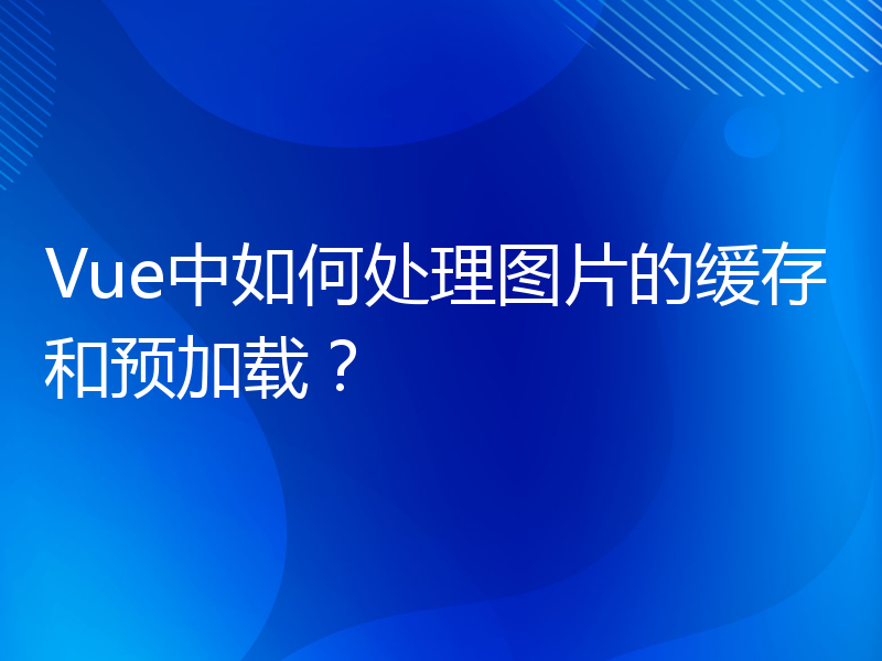 Vue中如何处理图片的缓存和预加载？