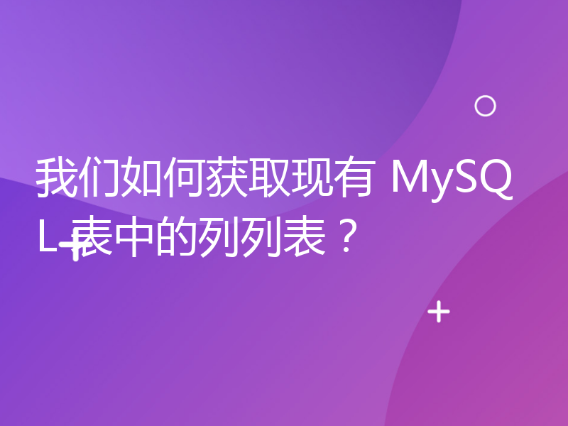 我们如何获取现有 MySQL 表中的列列表？