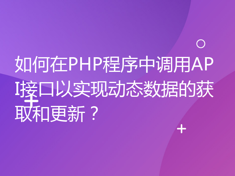 如何在PHP程序中调用API接口以实现动态数据的获取和更新？