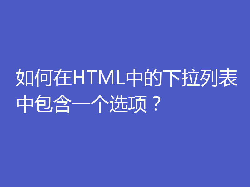 如何在HTML中的下拉列表中包含一个选项？