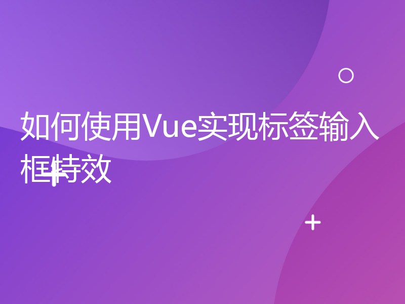 如何使用Vue实现标签输入框特效