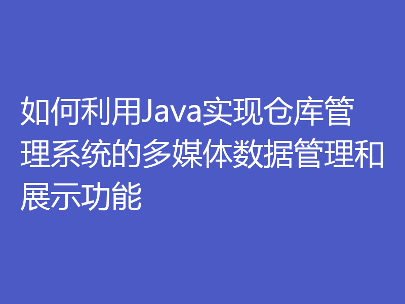 如何利用Java实现仓库管理系统的多媒体数据管理和展示功能