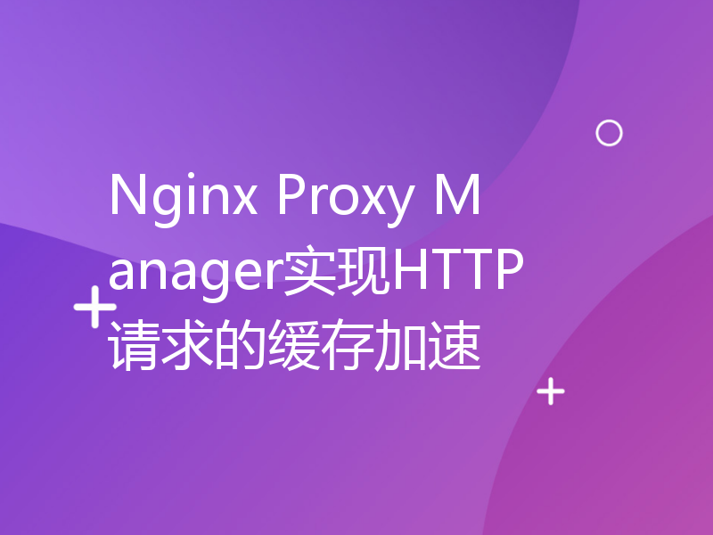 Nginx Proxy Manager实现HTTP请求的缓存加速